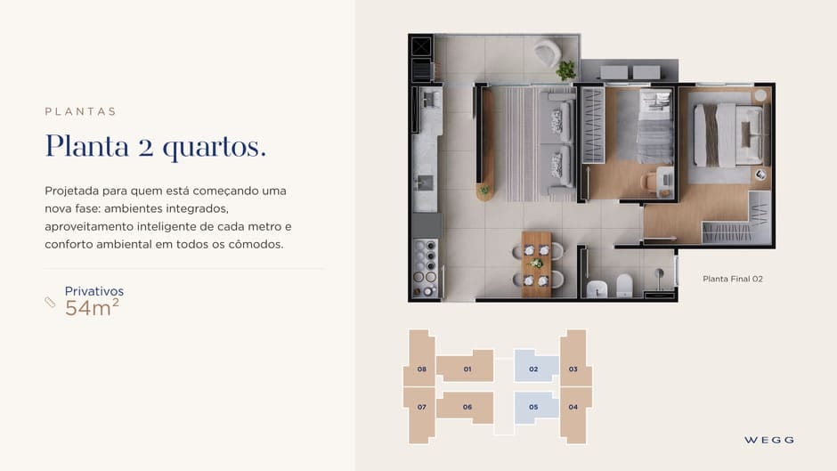 Aira Sunset Home, planta 2 quartos
