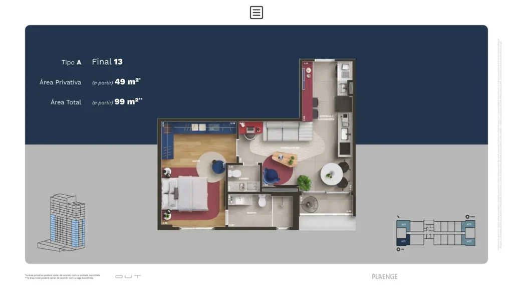 OUT Smart Living, planta Tipo A, final 13